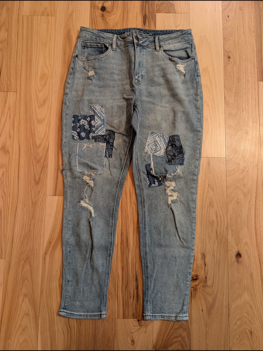 Patchwork High Rise Jeans Women's Size 12